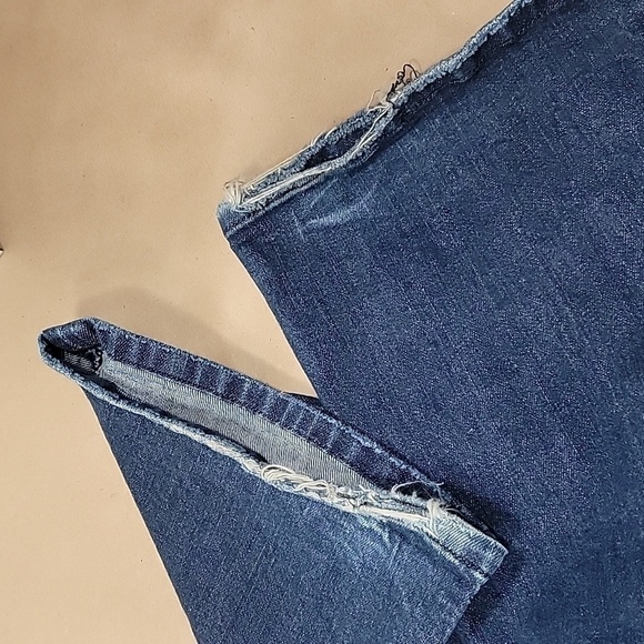 Dylan George "Alexandra" Flare Jeans Size 26 Distressed Low Rise, Med-Dark Wash - Picture 2 of 13